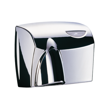 ASI Macdonald Autobeam Hand Dryer With Polished-Stainless Steel Finish and Polished Chrome Nozzle Front View