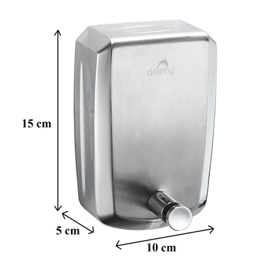 Dolphy Stainless Steel Liquid Soap Dispenser - 500ml Dimensions