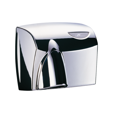 ASI Macdonald Autobeam Hand Dryer With Polished-Stainless Steel Finish and Polished Chrome Nozzle Front View