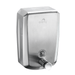 DOLPHY stainless steel soap dispenser 500ml front left view in polished silver finish