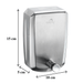 Dolphy Stainless Steel Liquid Soap Dispenser Technical Dimensions