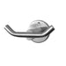 Dolphy Double Robe Hook Silver Front View