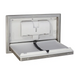 Dolphy Recessed Baby Change Station Stainless Steel – open angled view showing recessed stainless steel frame, white HDPE changing surface and adjustable safety belt