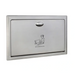 Dolphy Recessed Baby Change Station Steel – closed front view showing flush-mounted brushed stainless steel panel with oval handle and baby change station pictogram
