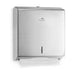 Dolphy slimline steel paper towel dispenser loaded with M-fold paper towels