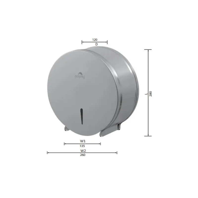 Dolphy Stainless Steel Jumbo Paper Roll Dispenser Dimensions