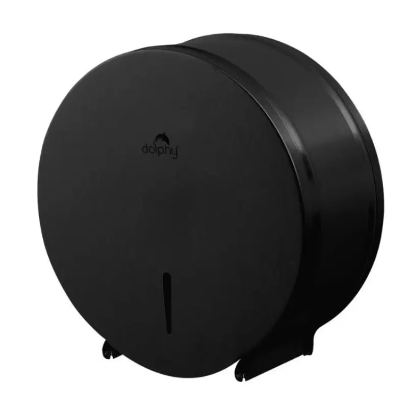 Dolphy Stainless Steel Jumbo Toilet Paper Dispenser Black Front View