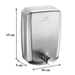 Dolphy Stainless Steel Liquid Soap Dispenser - 500ml Dimensions