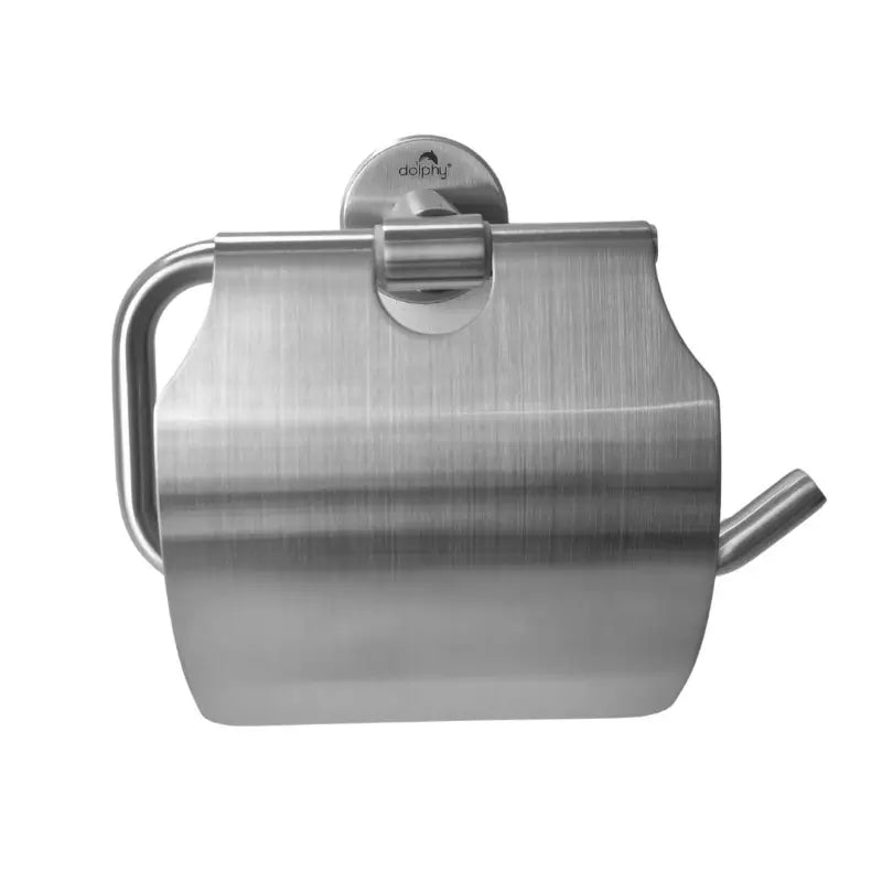 Dolphy Stainless Toilet Roll Holder with Cover Front View