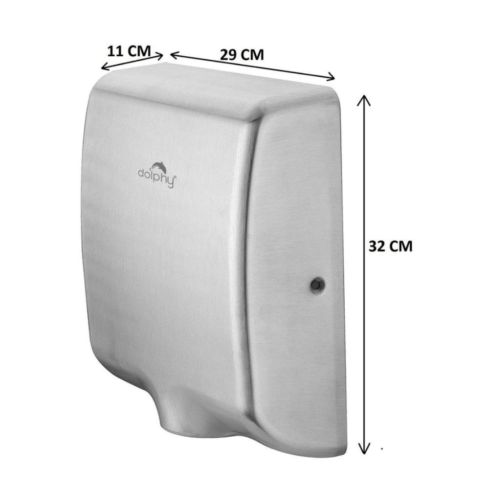 Dolphy 1000W Stainless Steel Tornado Hand Dryer Informational Picture
