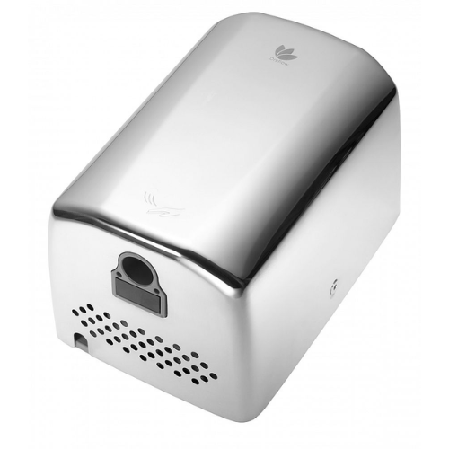 Dryflow turboforce dryer Bottom Left Side View in Polished Chrome
