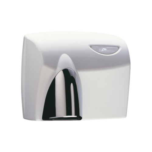 JD MacDonald Autobeam Hand Dryer With Polished Chrome Nozzle Front View