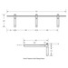 Metlam accessible shower seat side view technical drawing with dimensions