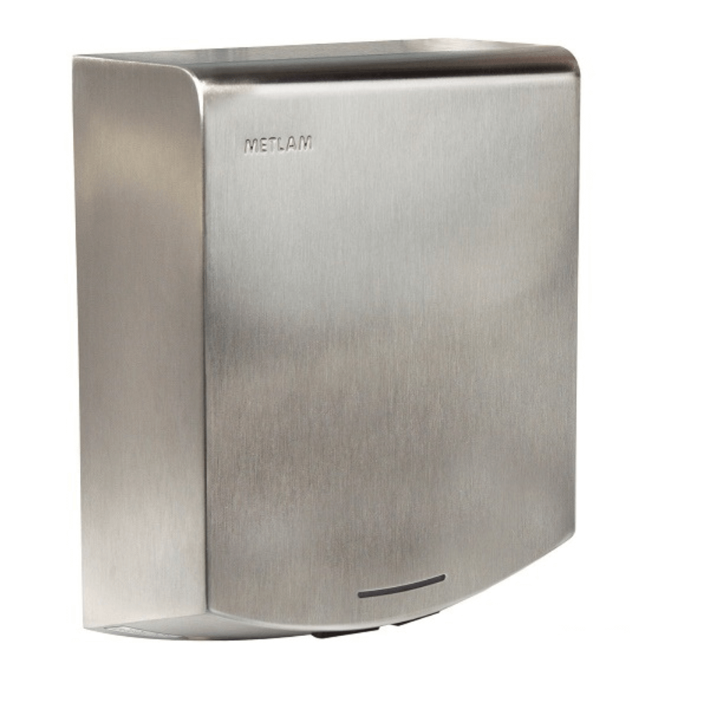 Metlam Eclipse Hand Dryer Stainless Steel Front Left View