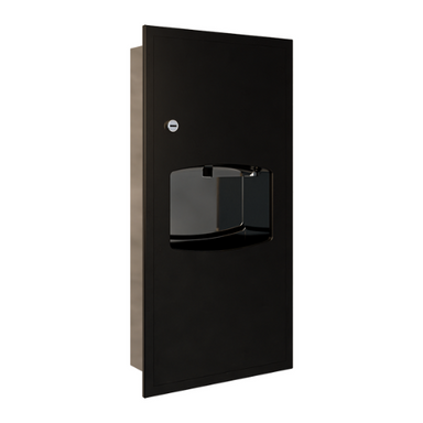 Metlam Paper Towel Dispenser Receptacle Surface Mounted in Designer Black Front View