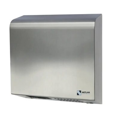 Metlam-Slimline-Auto-Hand-Dryer-Satin-Stainless-Steel-Front-View