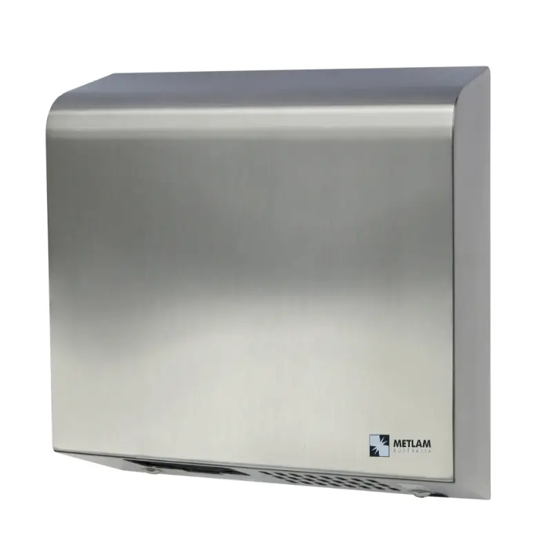 Metlam-Slimline-Auto-Hand-Dryer-Satin-Stainless-Steel-Front-View