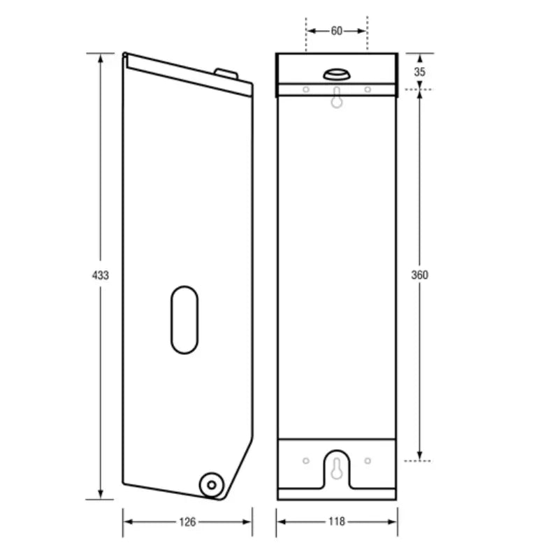 Metlam Triple Toilet Roll Dispenser ML833 dimensions
