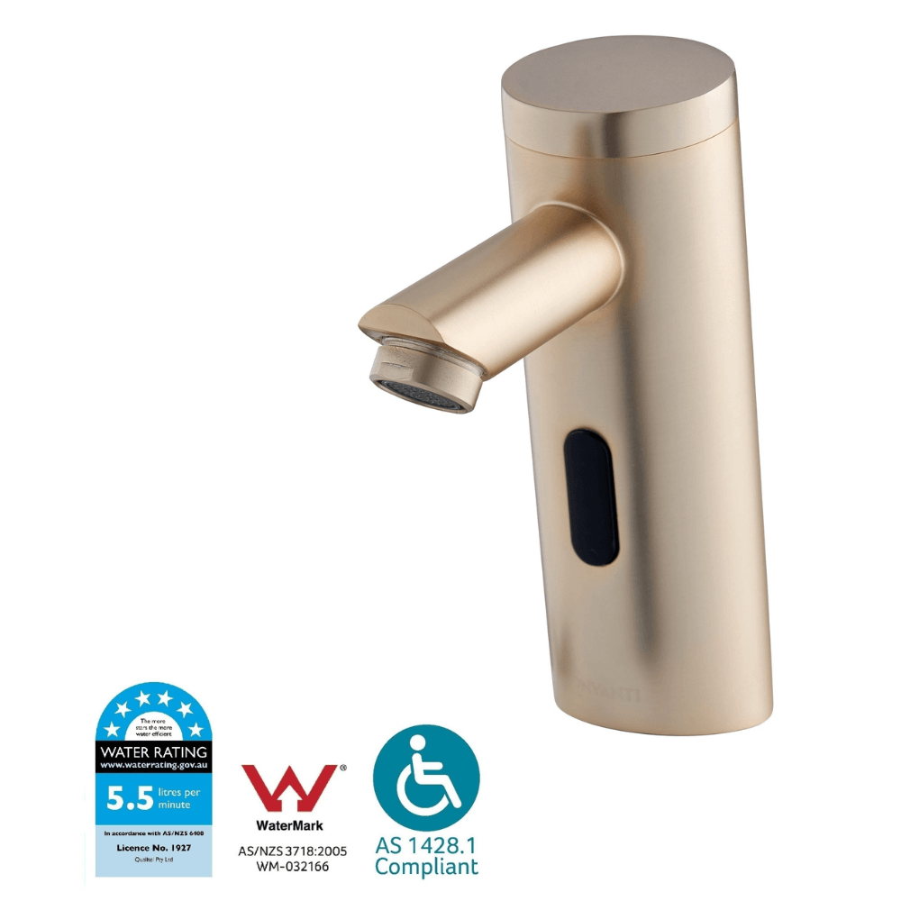 Onvant Sensor Activated Basin Top Water Tap Champagne Finish Front View