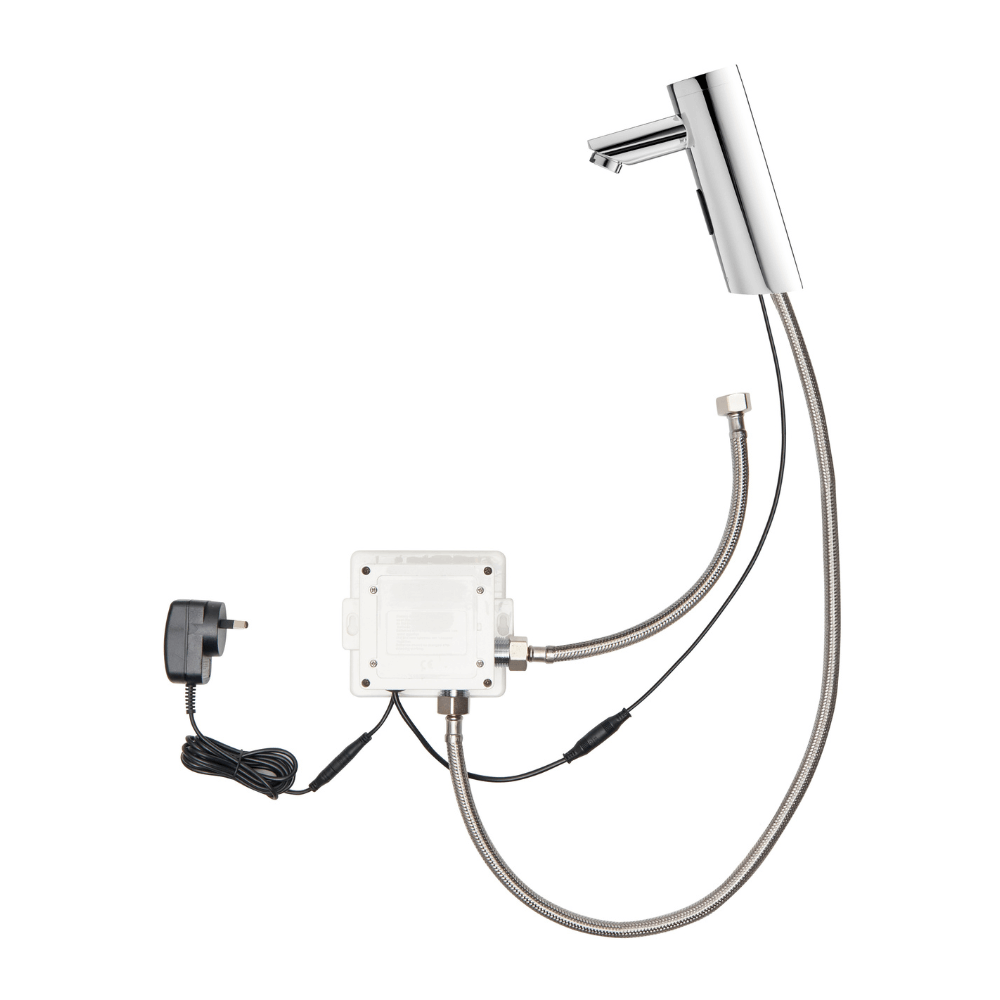 Onvanti Sensor Activated Basin Top Water Tap Chrome Finish With Parts View