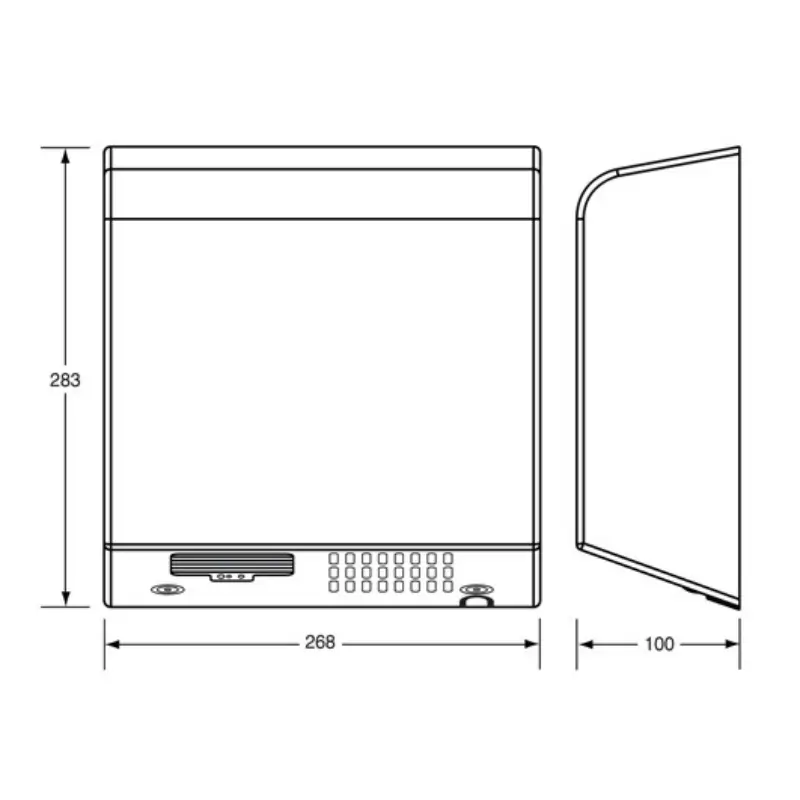 Slimline Auto Hand Dryer ML_100N_SS Specification Image