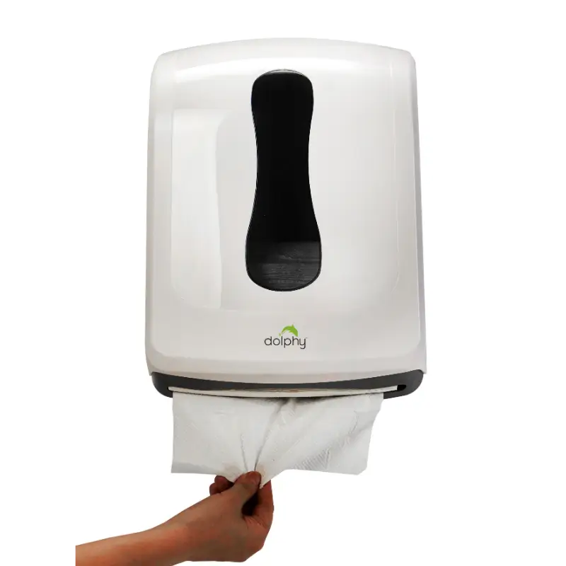 dolphy-classic-paper-towel-dispenser-white-usage-example-image