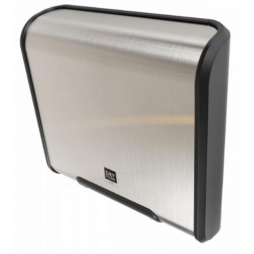 dryflow elite hand dryer in Brushed Satin Top left Corner View