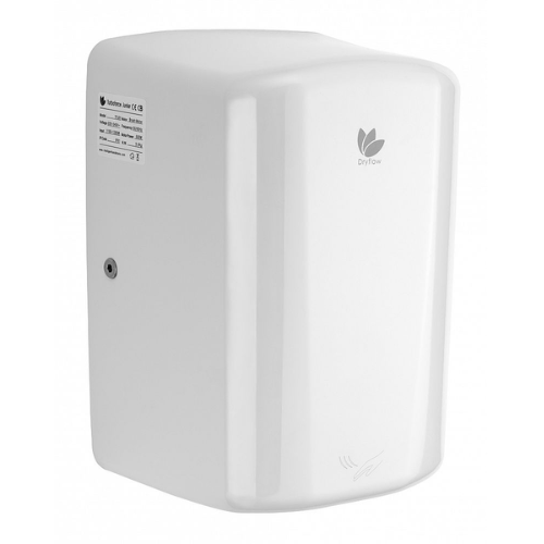 dryflow turboforce hand dryer Front Right Side View in Ceramic White