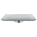 Front view of Metlam accessible folding shower seat in white compact laminate — commercial wall-mounted, self-draining design.